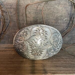 Diablo AS IS 70's Southwest Belt Buckle Silver Vintage